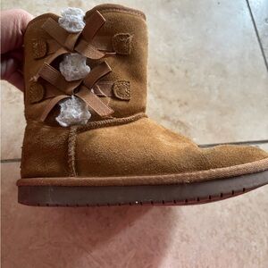 Koolaburra Brown Kids Boots with Bow Details